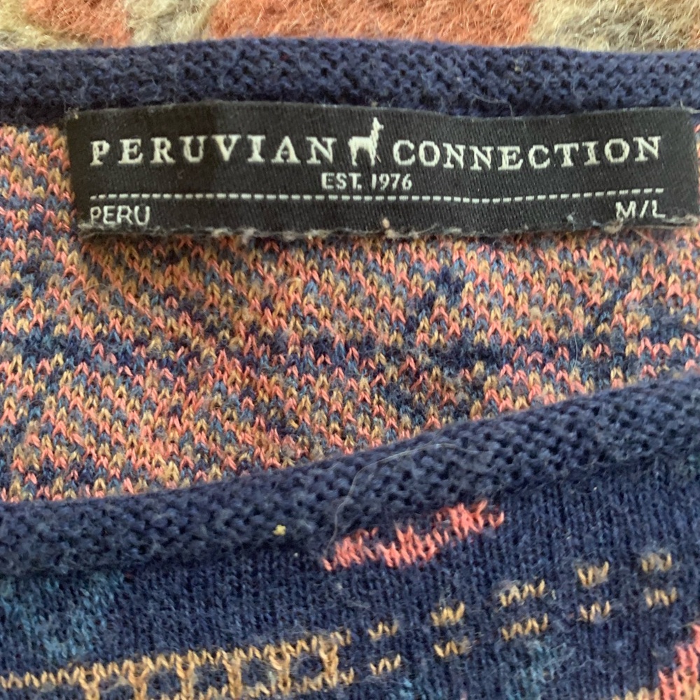 Peruvian Connection Blue and Pink Knit Top - Picture 4 of 4